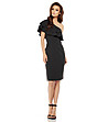 Черна рокля с ефектен дизайн Dea -1 снимка
