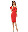 Червена рокля с ефектен дизайн Dea-1 снимка