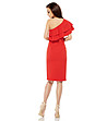 Червена рокля с ефектен дизайн Dea -2 снимка