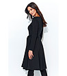 Елегантна черна разкроена рокля с връзки Melissa-3 снимка