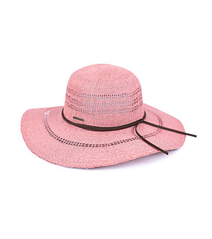 Розова дамска шапка с тъмнокафява лента Tassia снимка