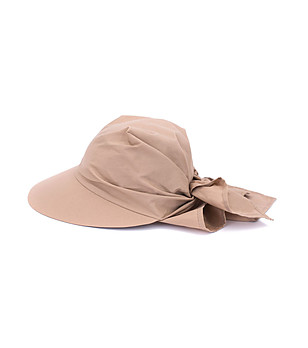 Дамска шапка тип кърпа в бежово Taisa снимка
