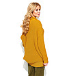 Дамски пуловер в цвят горчица с шал яка Emera-1 снимка