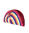 Многоцветна дамска плетена чанта -1 снимка