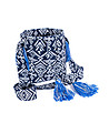 Дамска чанта в сини нюанси и бяло-2 снимка
