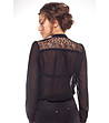 Черна памучна дамска боди-риза Gladis-3 снимка
