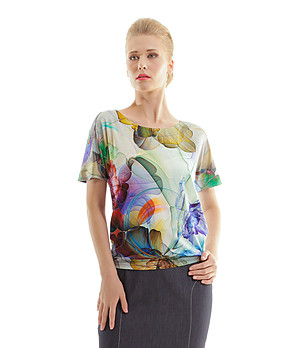 Многоцветна дамска блуза с принт Arden снимка