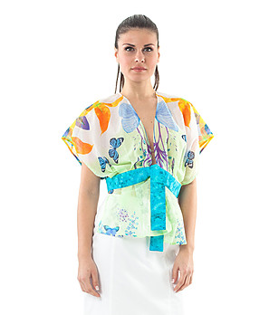 Дамска памучна многоцветна блуза Vilelma снимка
