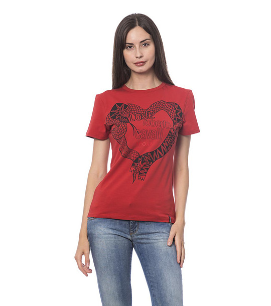 Червена дамска памучна тениска Aria снимка
