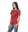 Червена дамска памучна тениска Aria-2 снимка