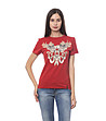 Дамска памучна тениска в червено Lornita-0 снимка