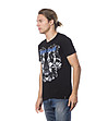 Памучна мъжка тениска Lon в черно-2 снимка