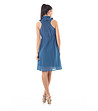 Синя рокля от памук и коприна Staci-1 снимка
