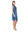 Синя рокля от памук и коприна Staci-2 снимка