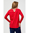 Червена памучна дамска блуза с дълъг ръкав Jenna-1 снимка