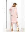 Дамски розов комплект от пола и блуза-3 снимка