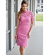 Розова елегантна памучна рокля-0 снимка