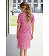 Розова елегантна памучна рокля-1 снимка