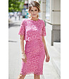 Памучна рокля от дантела в розово-0 снимка