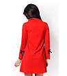 Червена къса рокля с панделки-3 снимка