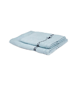 Комплект от 2 светлосини памучни кърпи за баня снимка