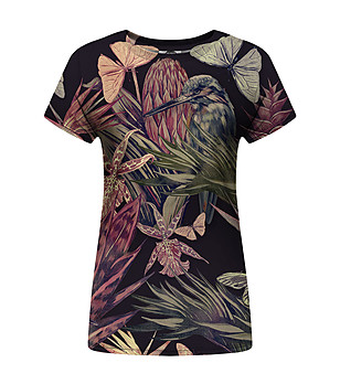 Дамска тениска с принт Jungle bird снимка
