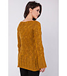 Дълъг дамски пуловер в цвят горчица Muria-1 снимка