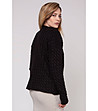 Черен дамски пуловер с релефни плетеници Livia-1 снимка