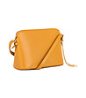 Малка дамска чанта от естествена кожа Jelly в цвят горчица-2 снимка