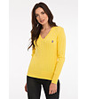 Жълт памучен дамски пуловер Sylvie-2 снимка