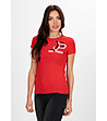 Дамска памучна тениска в червено Tessi-3 снимка