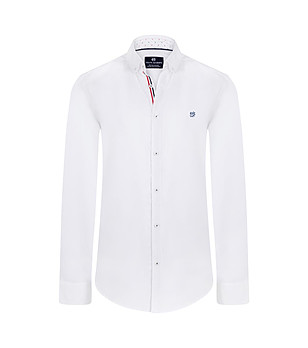 Бяла памучна мъжка риза Algie снимка