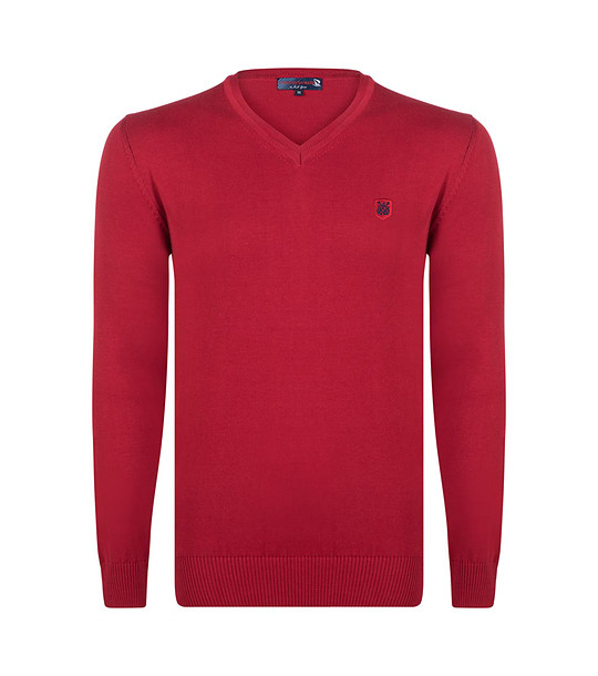 Червен памучен мъжки пуловер Conrad снимка