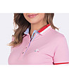 Розова памучна дамска блуза с контрастни кантове Shaya-4 снимка