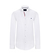 Бяла памучна мъжка риза Algie-0 снимка