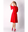 Червена рокля с V-образно деколте Bretta-1 снимка