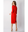 Червена рокля с изчистен дизайн Emera-1 снимка
