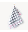 Памучна кухненска кърпа в сиво и розово Margaretka 50x70 см-1 снимка