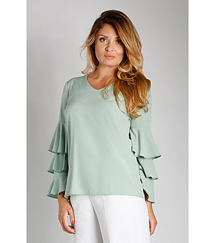 Елегантна зелена блуза Aliz снимка