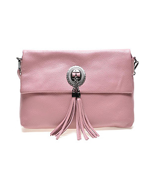 Дамска кожена чанта в розов нюанс Cindy снимка