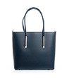 Елегантна синя кожена чанта Flores-0 снимка