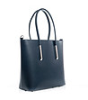 Елегантна синя кожена чанта Flores-2 снимка