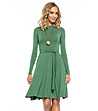 Разкроена рокля в зелено Avelia-2 снимка