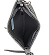 Сива релефна дамска чанта от естествена кожа-3 снимка