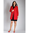 Червено дамско палто с вълна Sefora-2 снимка