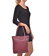 Дамска кожена чанта Veronica в нюанс на цвят бургунд-4 снимка