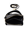 Малка кожена дамска чанта Elvia в черно-3 снимка