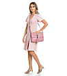 Дамска кожена чанта в розов нюанс Cindy-4 снимка