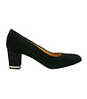 Черни дамски велурени обувки със златист кант Hillie-0 снимка