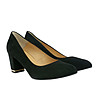 Черни дамски велурени обувки със златист кант Hillie-1 снимка